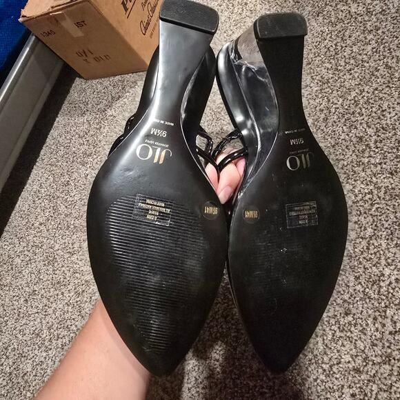 Women's J. Lo Jennifer Lopez Black "Zurin" Strappy Heels | Size 9.5 - Picture 8 of 9